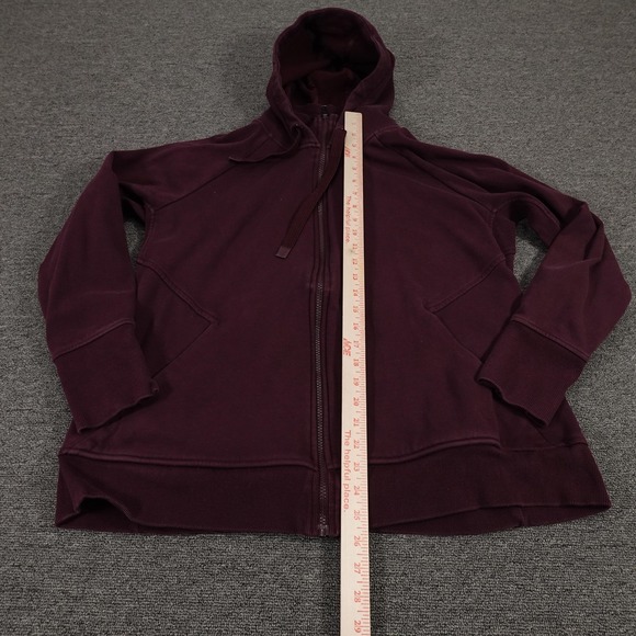 Athleta Hoodie Womens 1X Purple Full Zip Fleece High Neck Thumbholes Pockets - Picture 5 of 11